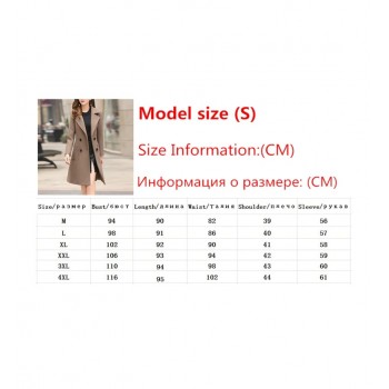 Long Slim Blend Outerwear 2019 New Women Overcoat Wool Coat Double Breasted High Quality Autumn Winter Jacket Clothes Elegant